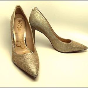 Sam Edelman Hazel gold pointed-toe heels, size 8.5